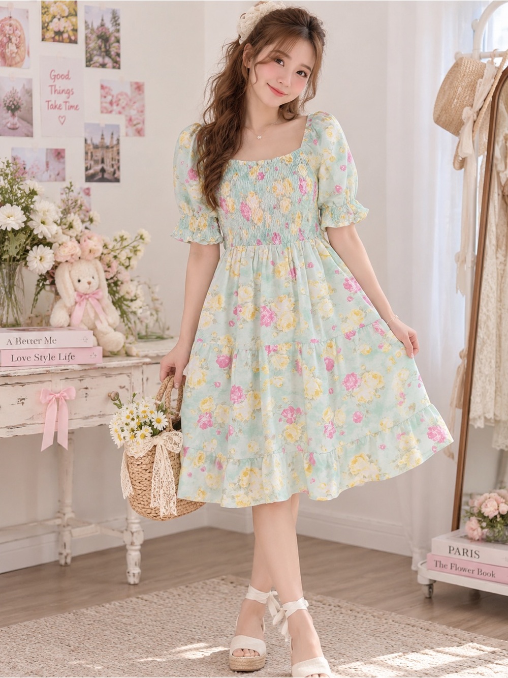 🌸 No Comment Floral Smocked Mini Dress